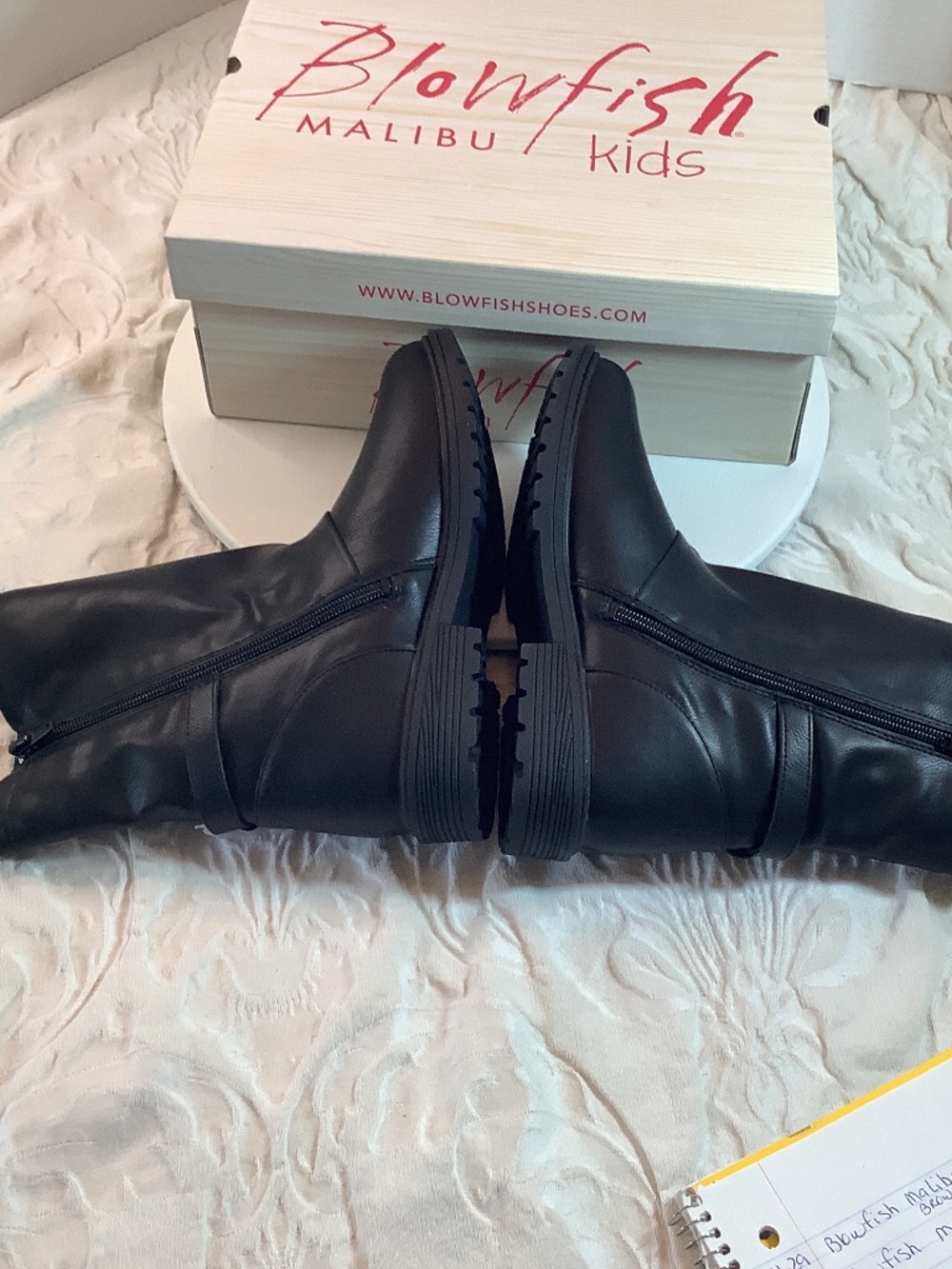 NWT Blowfish Malibu Kids black leather moto boots big girls 3 or ladies 5. - Picture 5 of 14